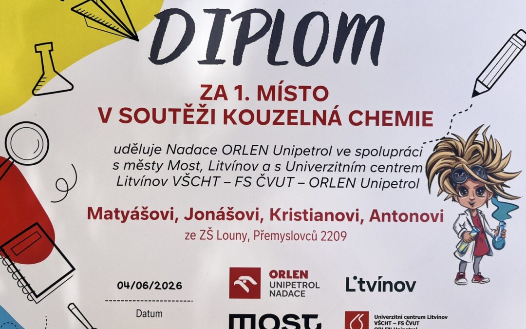 Úspěch v celostátní soutěži Kouzelná chemie